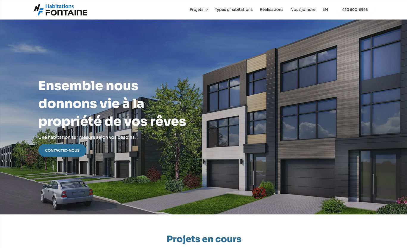 Conception site web de Habitations Fontaine